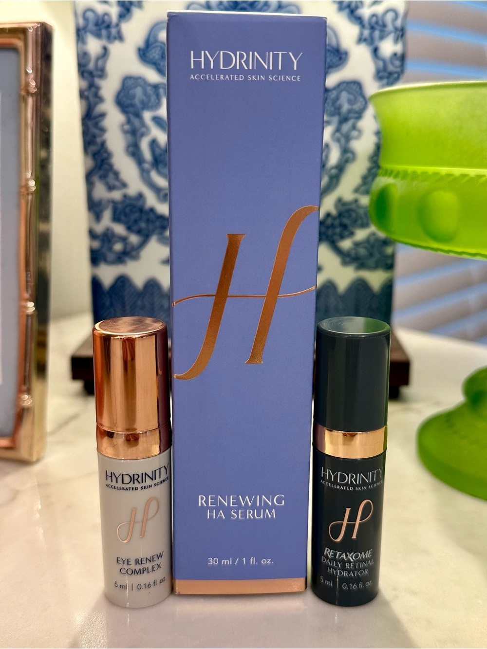 Hydrinity Renewing HA Serum Full Size  Eye Renew & RetaXome Retinal Travel Size